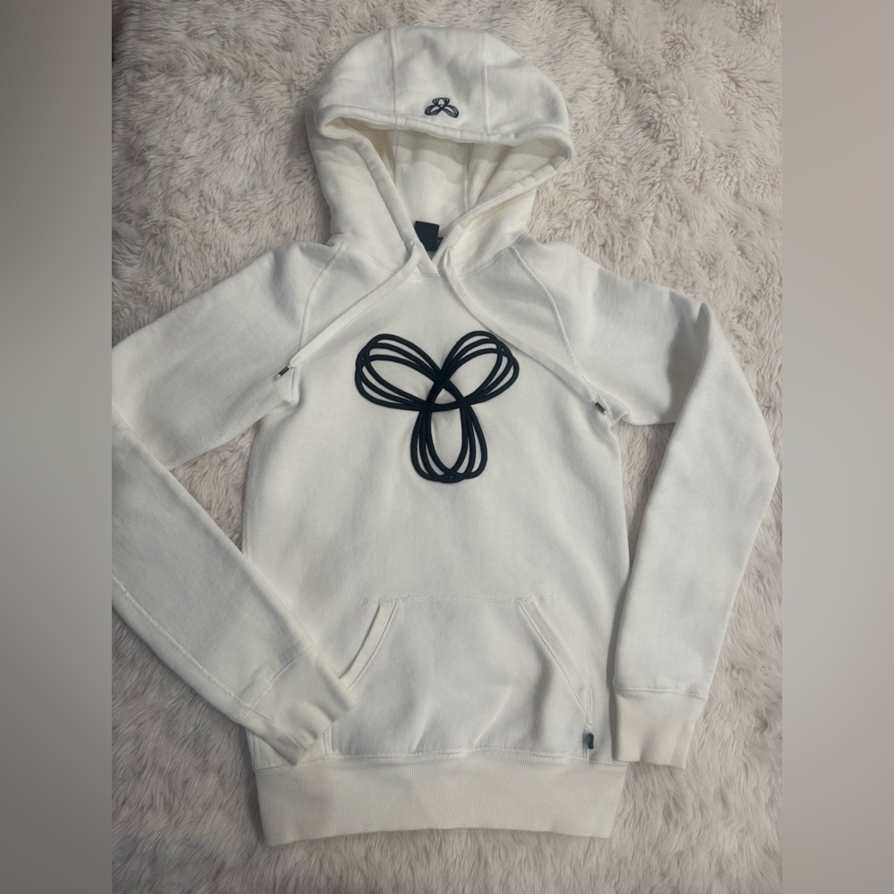 TNA Cream Hoodie Sweater with Black Design - Picture 3 of 9